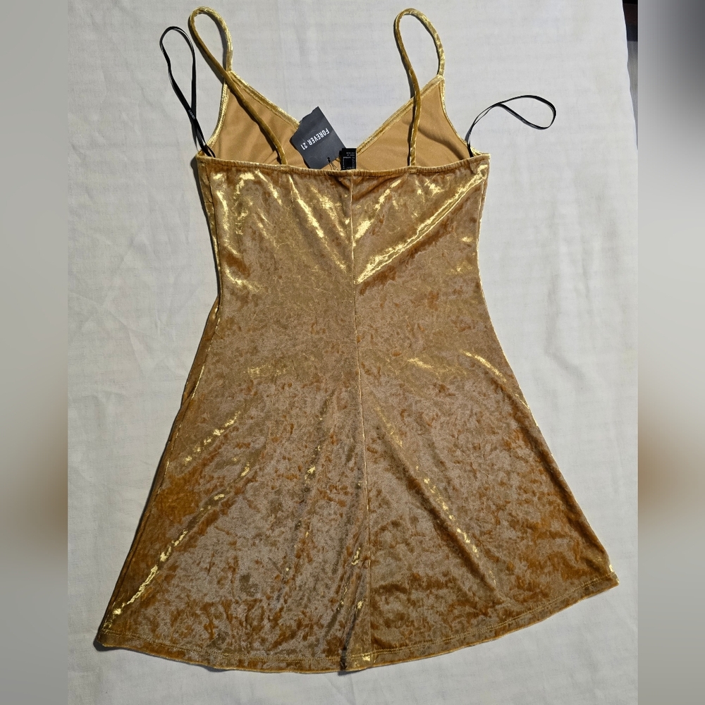 Forever 21 Gold Velvet Dress - Picture 9 of 9